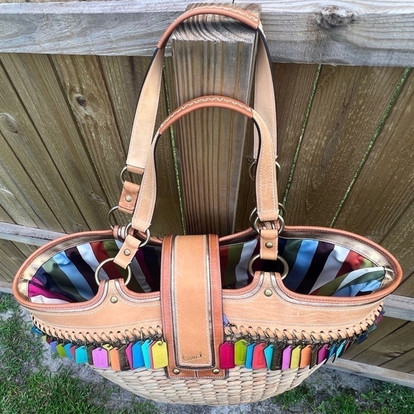 Coach Hangtag Lily Straw Legacy Basket Tote Bag Limited Edition 65th Ann… - Picture 13 of 14